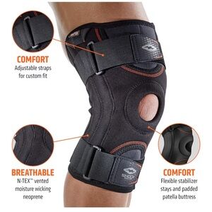 Shock Doctor Black Orange Arthritis Knee Brace 870 Wrap XL VELCRO